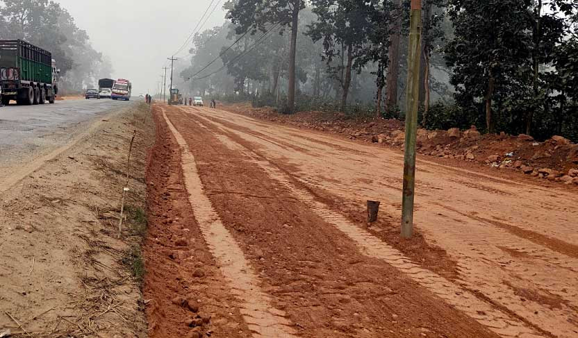 नारायणगढ–बुटवाल सडकखण्डमा धमाधम बिजुलीको पोल हटाइँदै