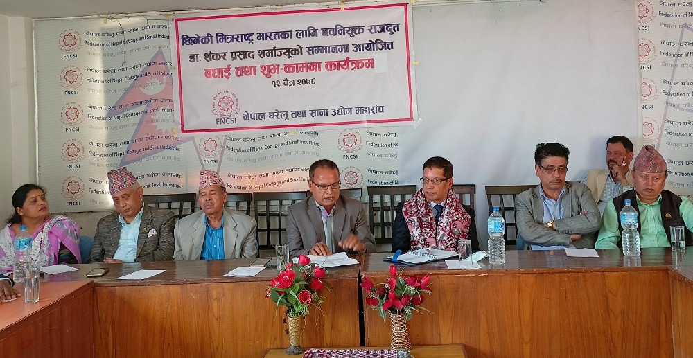 लघु, घरेलु तथा साना उद्योगीका उत्पादनको प्रवर्द्धनमा सघाउँछु : राजदूत शर्मा