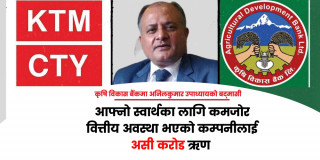 कृषि विकास बैंकमा अनिलकुमार उपाध्यायको बदमासी : १ प्रतिशत खुद नाफा निश्चित नभएको कम्पनीलाई ८० करोड ऋण लगानी