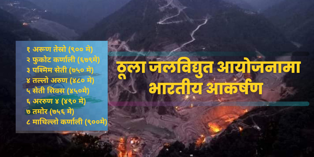 नेपालको जलविद्युतमा १५ खर्ब लगानी गर्न तम्सिएका भारतीय लगानीकर्तालाई भारतले दिने विद्युत व्यापार सहुलियतले थप्नसक्छ उत्साह