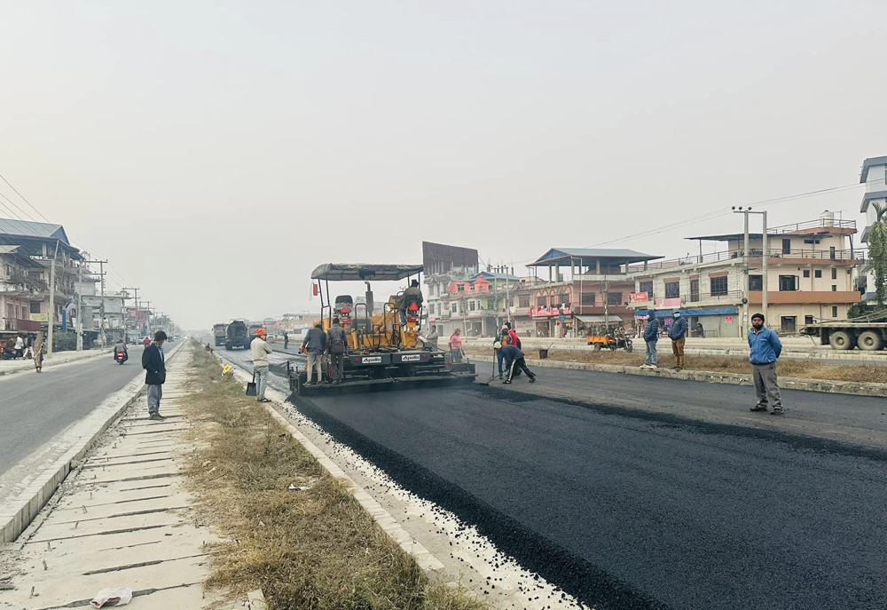 भरतपुर पुलचोक-गोन्द्राङ ६ लेन सडकको काम अन्तिम चरणमा